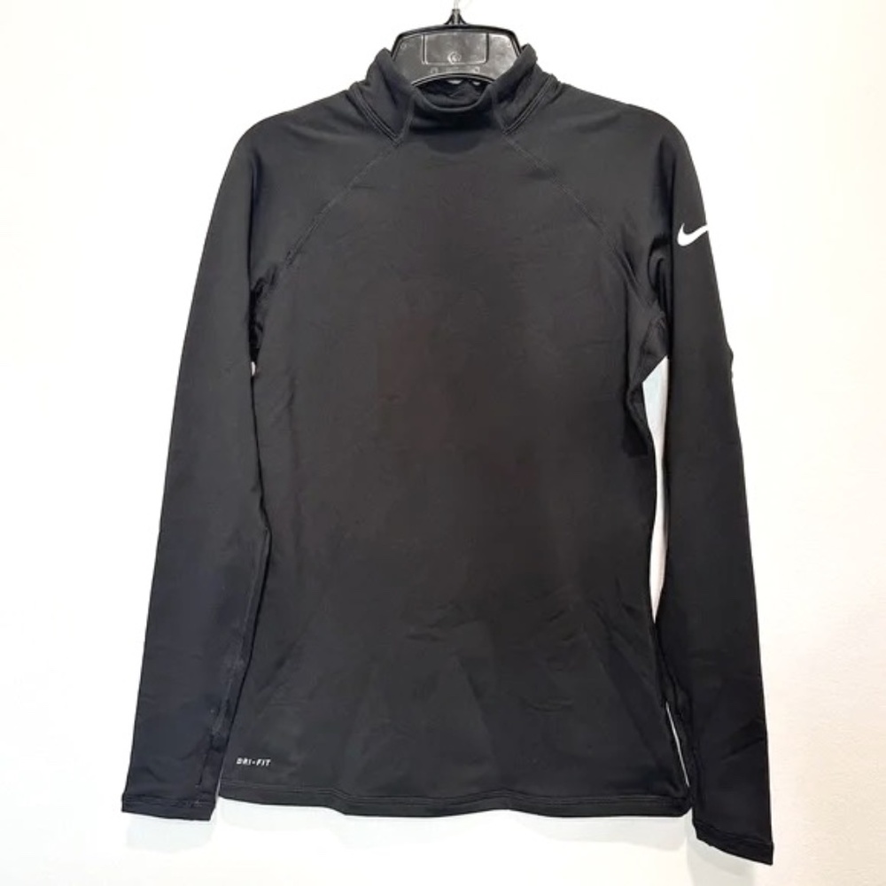 Nike Pro Dri-Fit Black Mock Neck Turtleneck, M